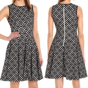 Calvin Klein Laser-Cutout Black Fit & Flare Cocktail Dress
